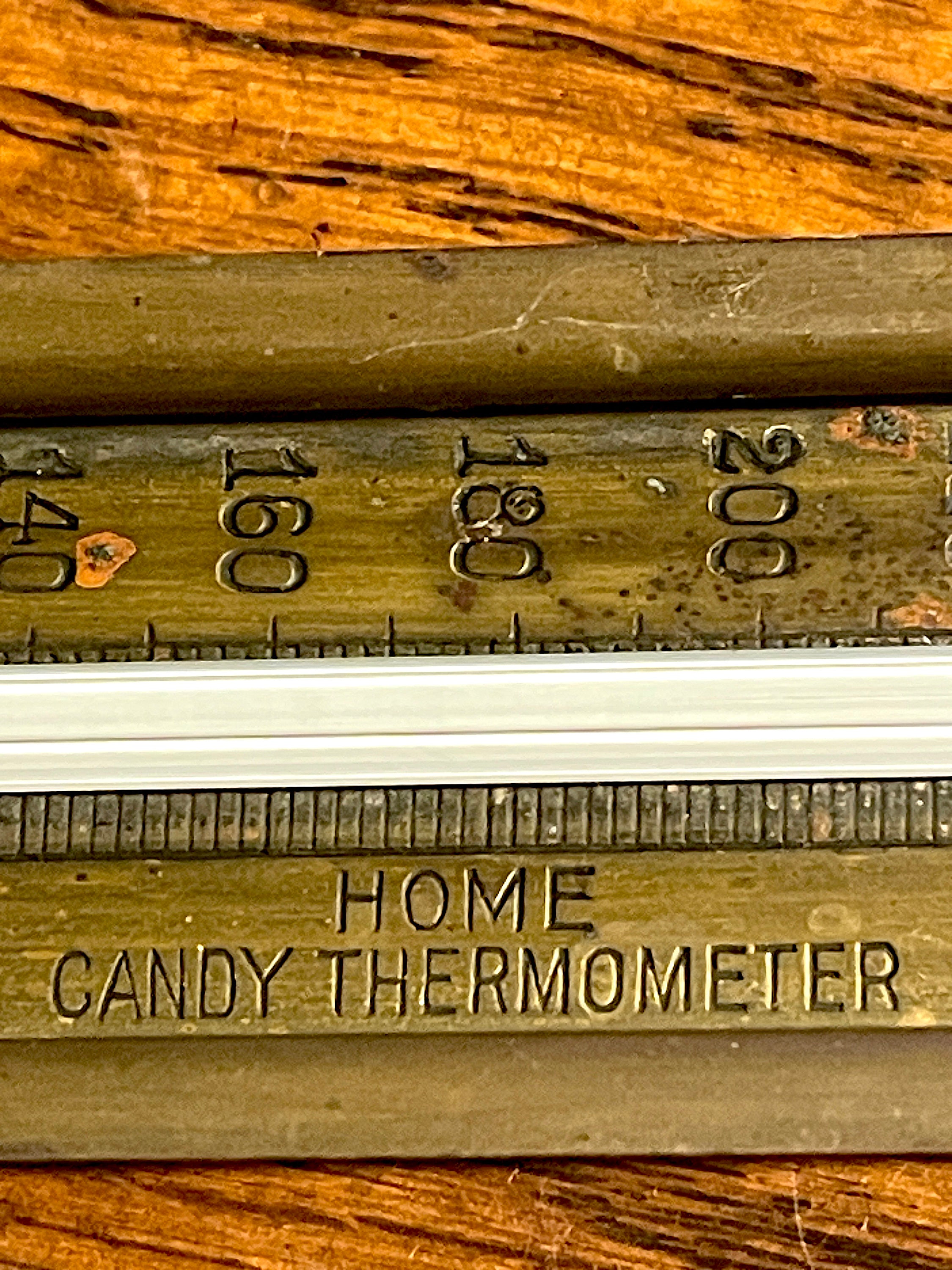 【Squirt スクワート】ヴィンテージ温度計 1950's or Earlier Brass Housing Home Candy Thermometer