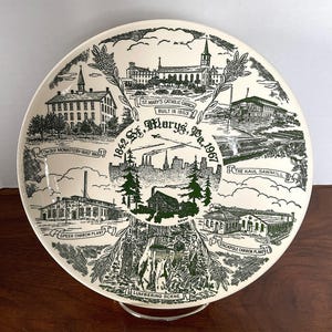 1967 St Mary's, Pennsylvania herdenkingskabinet plaat, Kettlesprings Kilns, OHIO, Sites of St Marys, Excellent VTG Cond, grootte op foto's