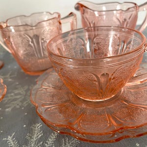 1930-1939 Jeannette Glass Co, "Cherry Blossom Pink"  Pieces Sold Separately, Very Little Wear if Any, No Damage,  See Photo