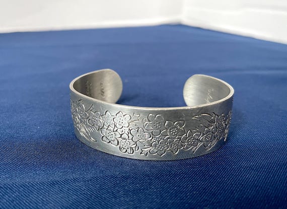 1970's-80's Pewter Cuff Bracelet, Kirk Stieff 