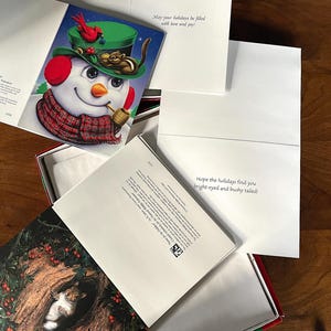 Cartões de Natal da VTG Nat'l Wildlife Federation, caixas parciais de temas de esquilo e boneco de neve, veja fotos, excelente estado VTG sem uso, sem danos