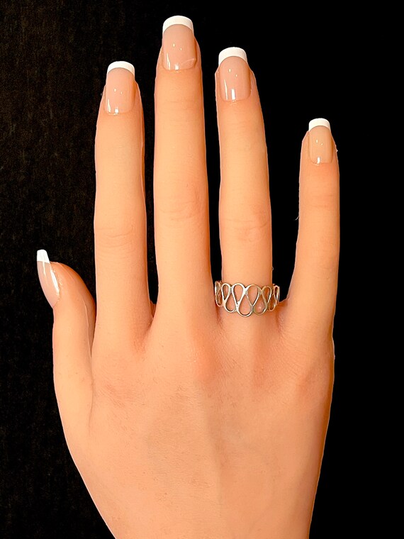 VTG Sterling Silver Loop De Loop Wide to Narrrow … - image 3