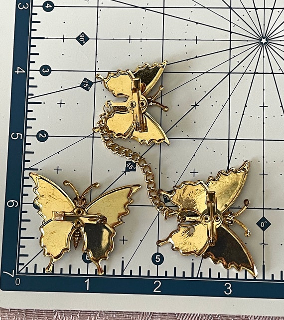 1950's-60's Metallic Enamel Butterfly Scatter Pin… - image 7