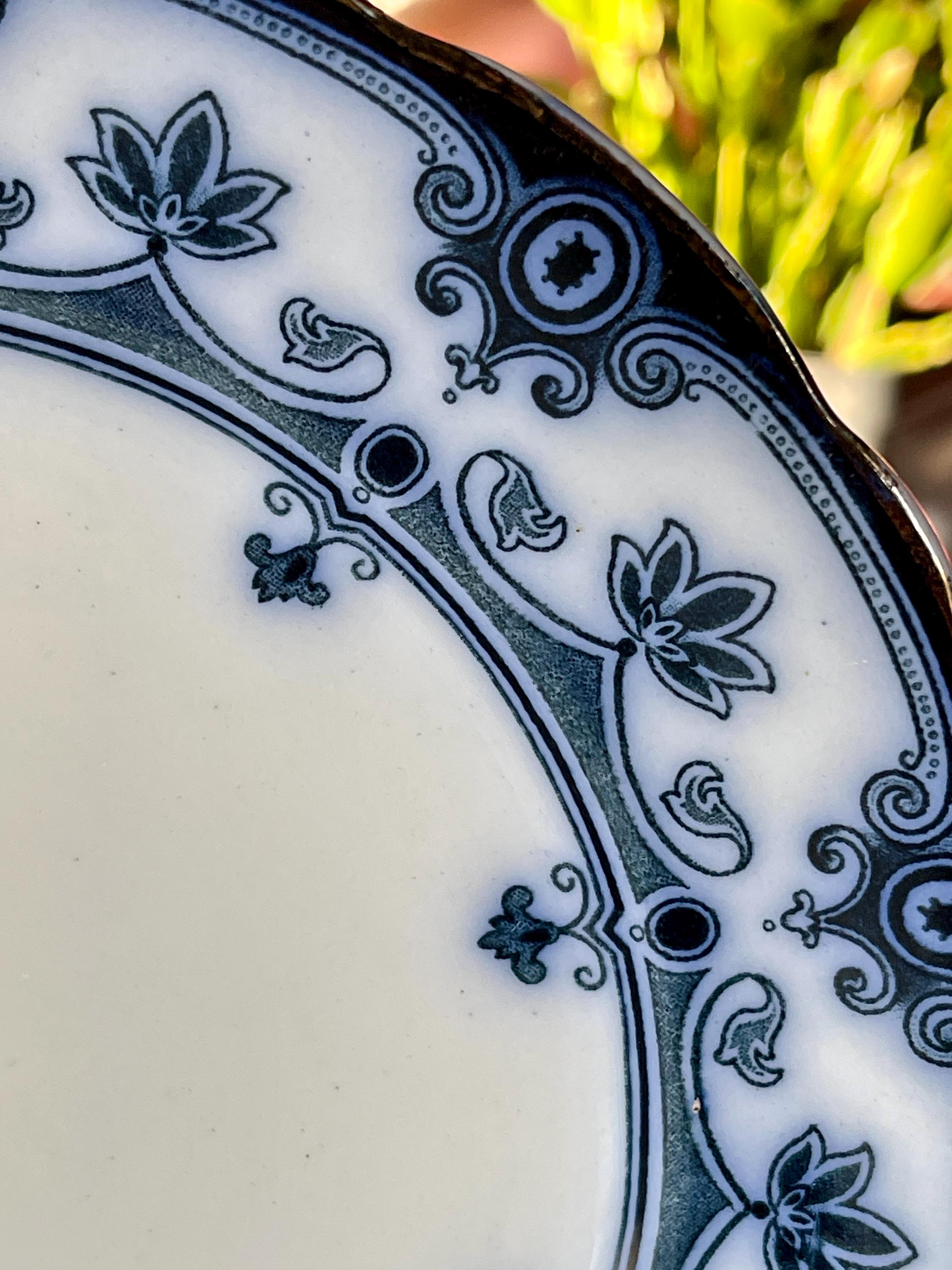 1893-1908 Burslem England, F. & Sons, Flow Blue, 