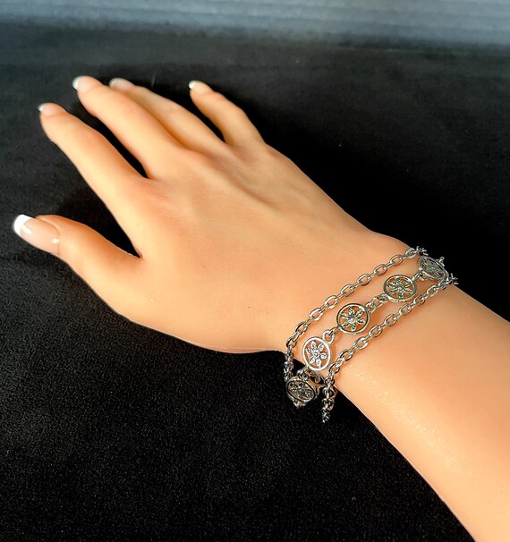 Stylish-Art Bracciale Stile Dolce Brillante in Argento 925,Brillante Simpatico Temperamento Bracciale con Catena A Cuore Gioielli Regalo di Compleanno per Uomini E Donne,Silver