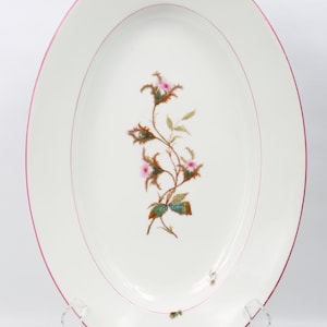 1880&#39;s Haviland &quot;Moss Rose&quot; Limoges Platter. Huge, Stunning, Pink Trim,  Deep Platter. 20&quot; L. Appears Unused! Excellent Condition! Gorgeous!
