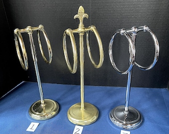 1980's (Sold Singly) Hollywood Regency/MCM Style Towel Holders, Finger, Hand Towels. Little Wear to NO Damage. #1, #2, or #3. Size in Photo
