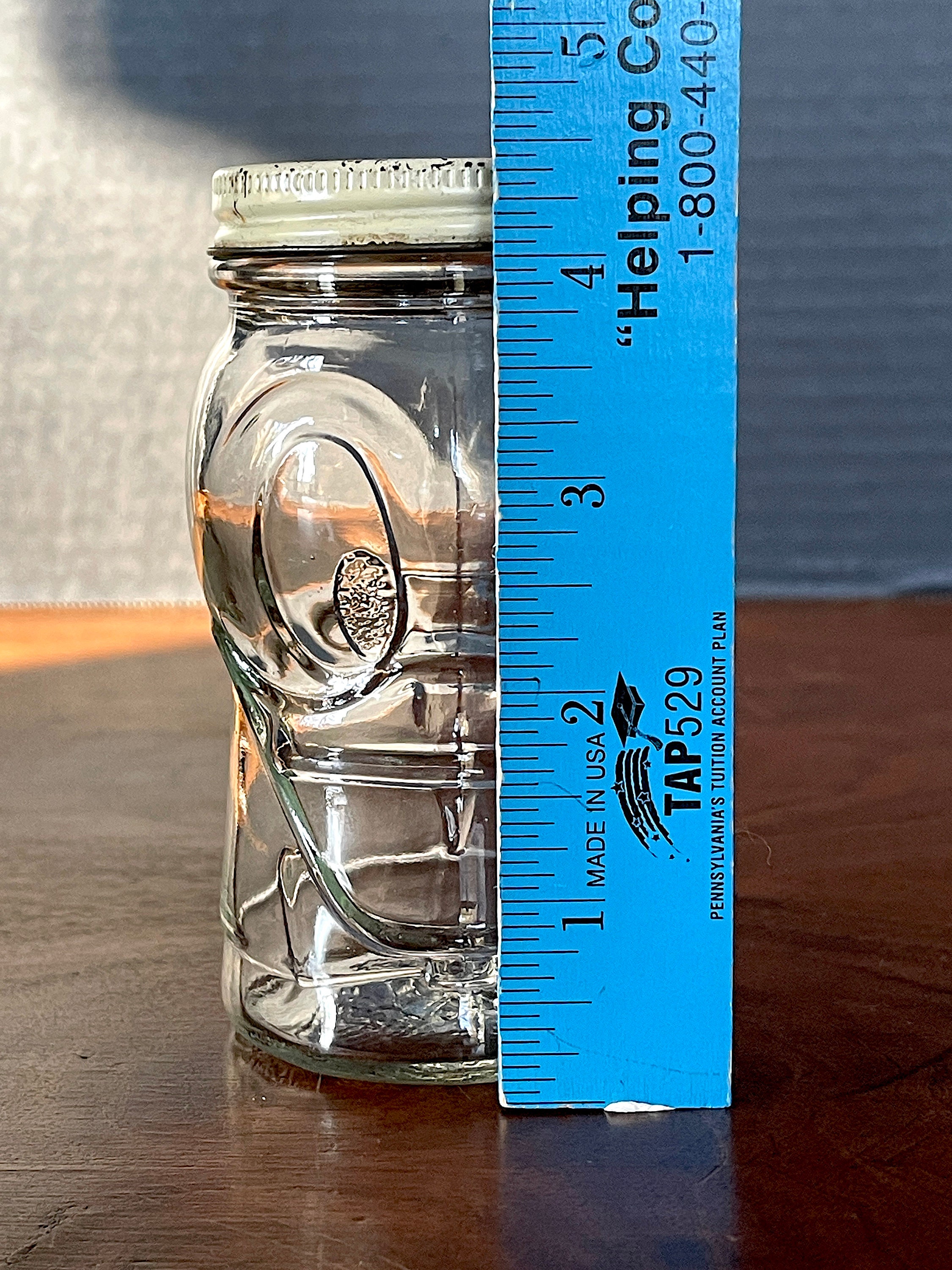 1950's-60's Hazel Atlas Disney Donald Duck Clear Molded Jar