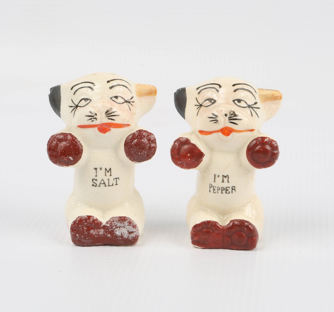 1930's BONZO Dogs Shakers Ceramic Japan Salt & Pepper Etsy