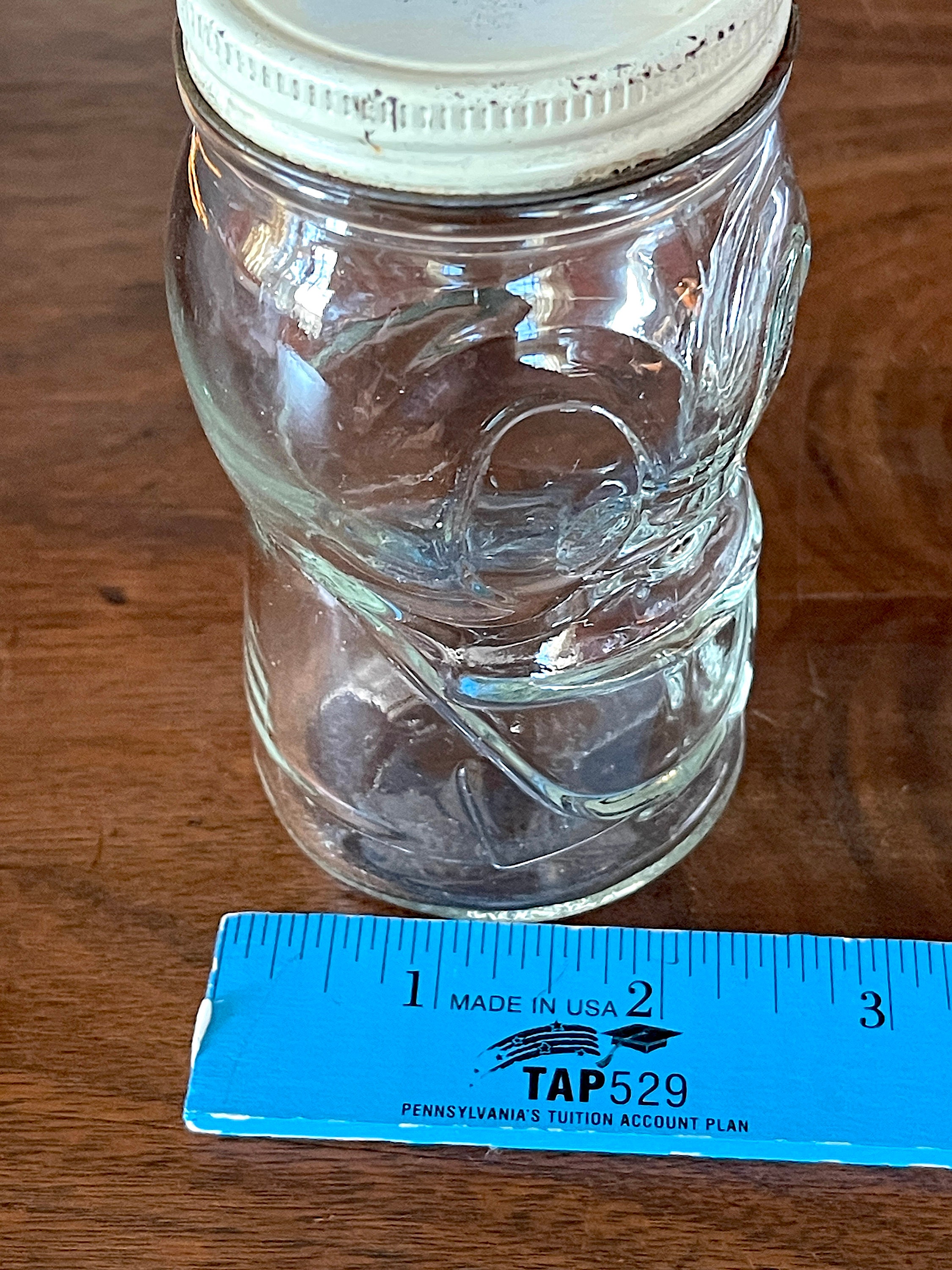 1950's-60's Hazel Atlas Disney Donald Duck Clear Molded Jar
