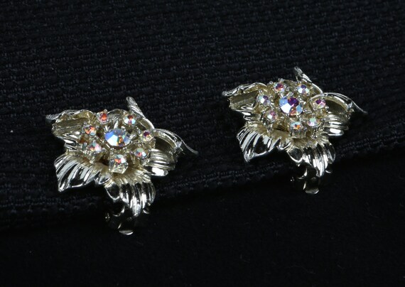 50's-60's Coro Designer Aurora Borealis Clip-ons … - image 3