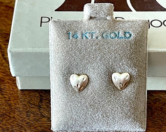 [LLOYD] 韓国☆14K☆Heart Cutting Stone Point Single Piercing 1980's-90's Piercing Pagoda 14K Gold Tiny Bright Cut Heart