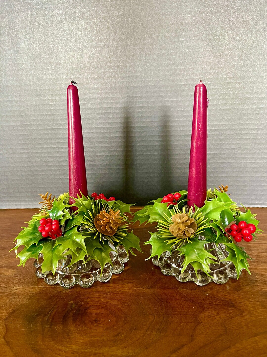 1970's Christmas Plastic Candle Rings for Tapers and Tea Etsy