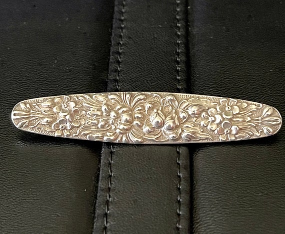 1920's STIEFF Sterling Bar Pin Floral design Excellent | Etsy