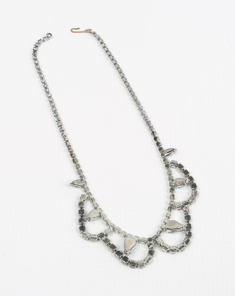 50's Blue Crystal Choker Rhodium Plated Hollywood Etsy