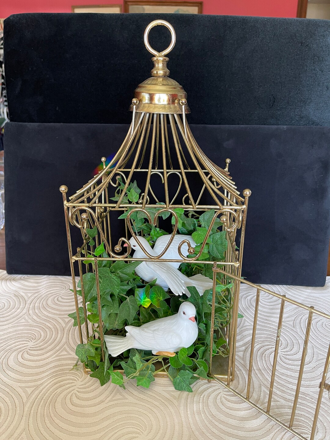 Beautiful Home Bird Cage And Interior Websites Reference: 1970 S Homco Brass Bird Cage W 2 White Doves