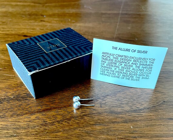 1995 AVON Sterling Silver Basic Ball Stud Earring… - image 5