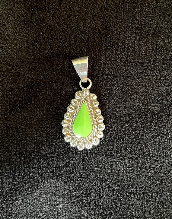 1970's-80's Mexico Made Green Turquoise Tear Drop Pen… - Gem