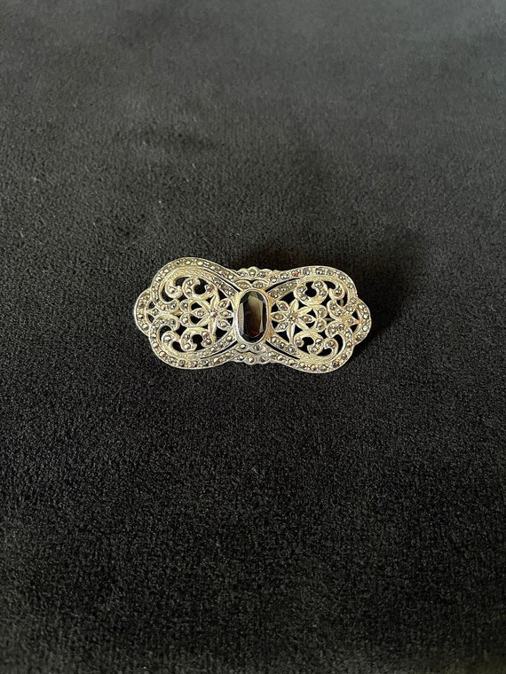 1980's-1990's Sterling and Marcasites Open Work wi