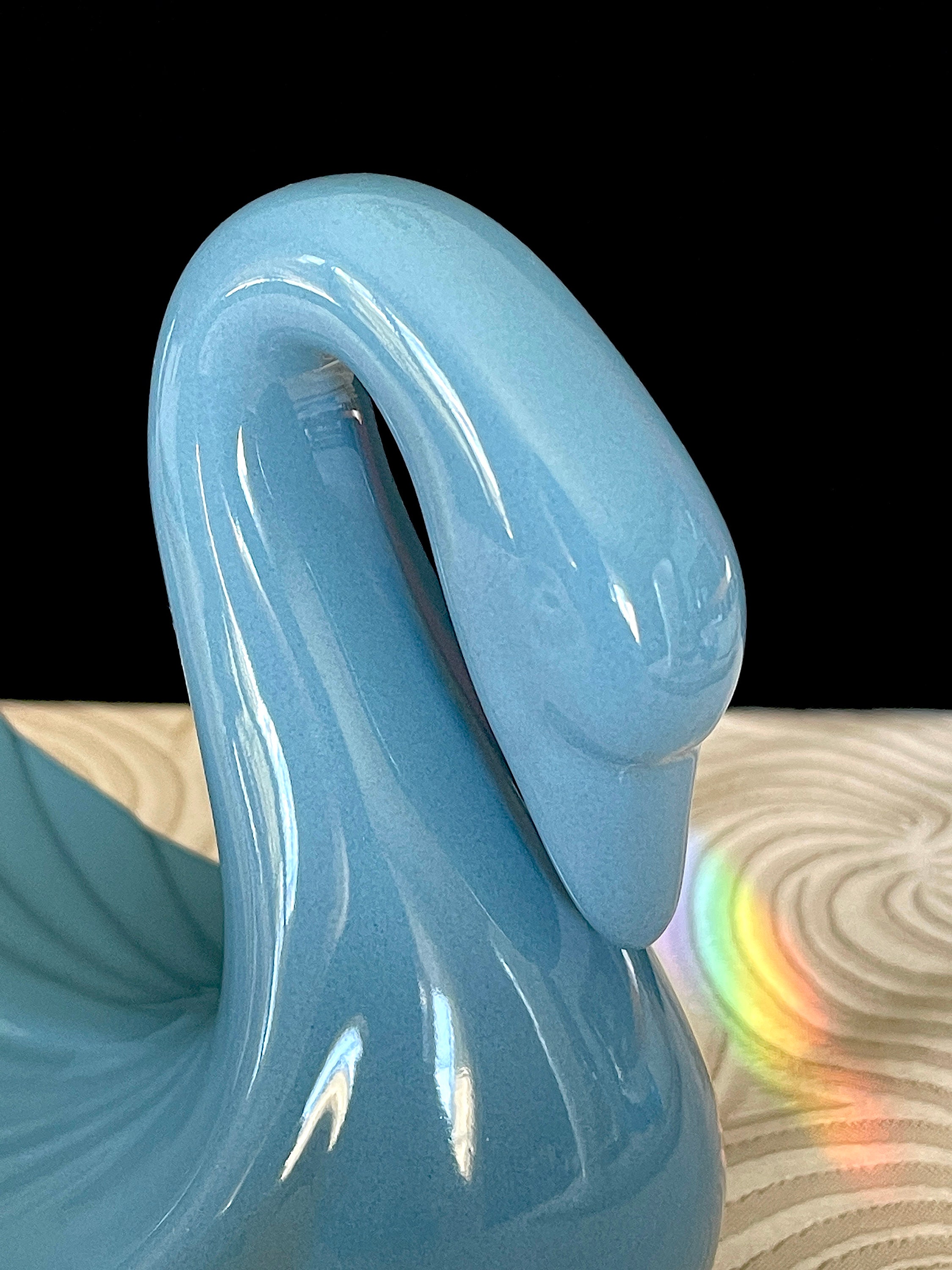1980's Ceramic Blue Swan, H on Bottom, Exc. VTG Cond., Holds