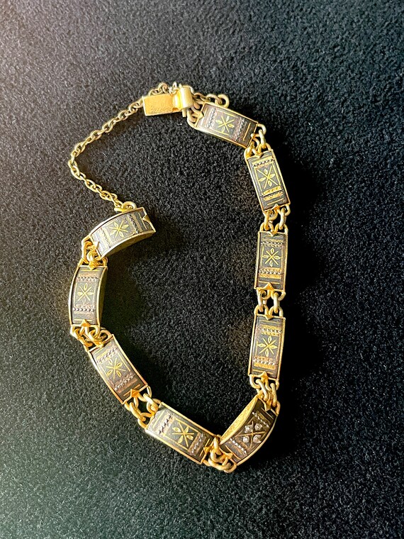 Bracelet Ancien Damascène - Occasion - État Correct - Style Ethnique Ou Historique