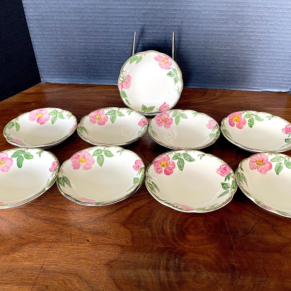 1941-1984 Franciscan "Desert Rose" Fruit/Dessert Sauce Bowls (9) Sold Separately, Made in USA, Excellent Unused VTG Condition, NO Damage.