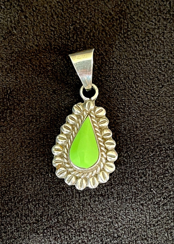 1970's-80's Mexico Made Green Turquoise Tear Drop 