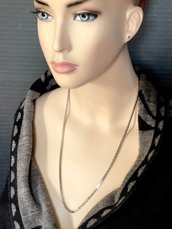 1970's Silver Tone Rectangle Sharp Corner Links, … - image 3