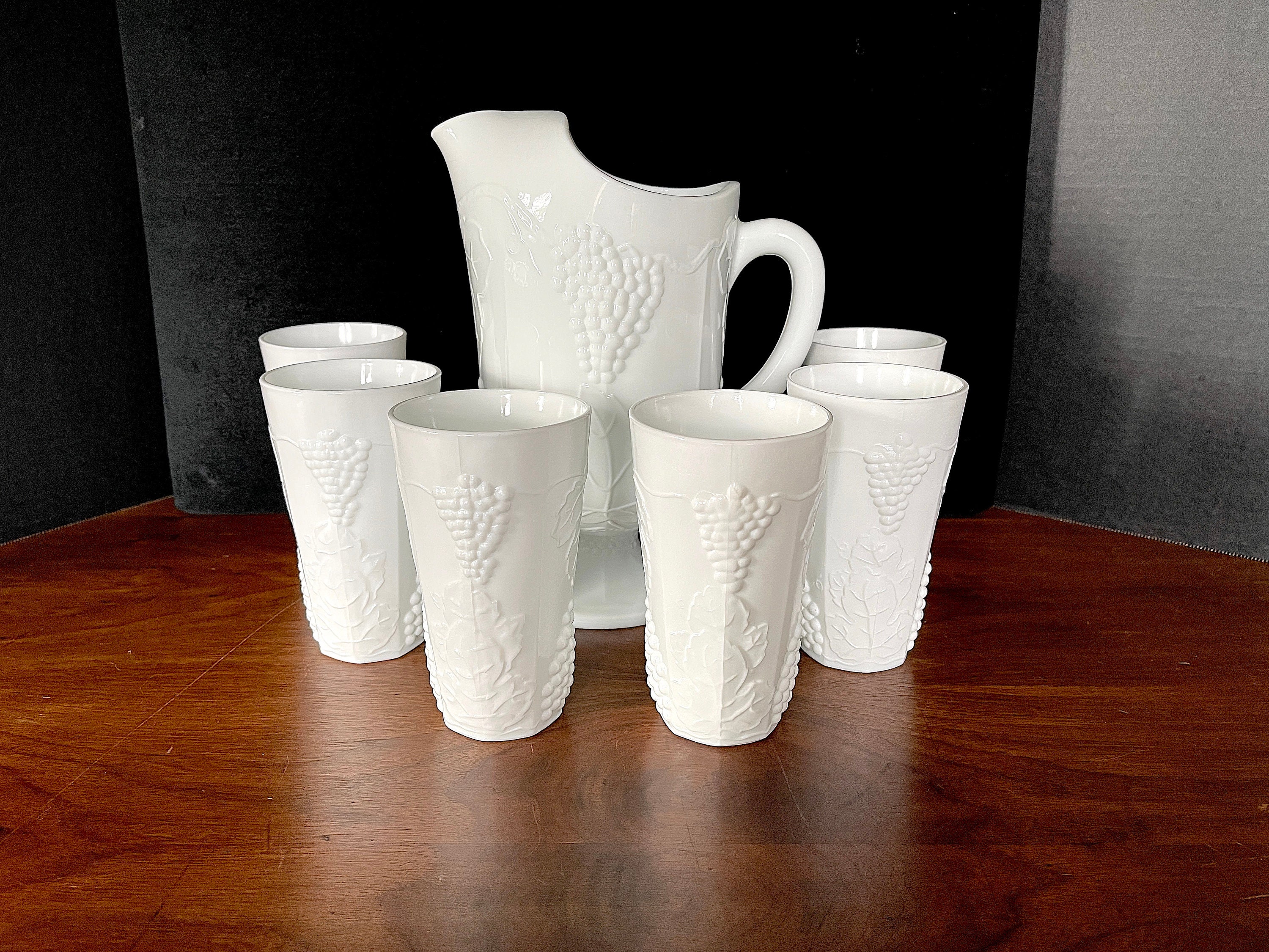 1966: schijf. COLONY "Harvest" Ice Lip 40 oz-kan en (6) 12 oz koelset, geperste druivenbladeren, bijna muntcond, zie foto's, meer informatie hieronder
