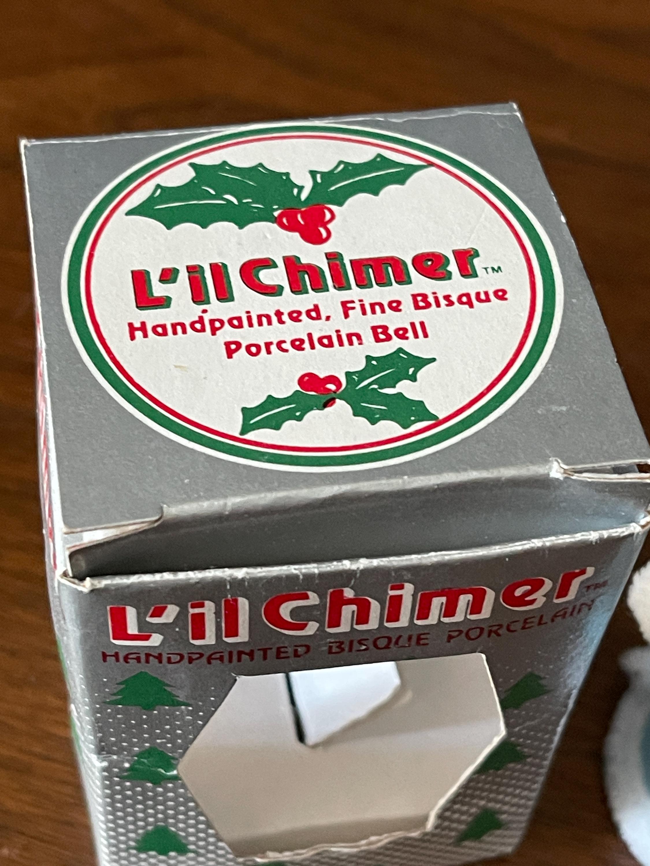 1980's JASCO L'il Chimer Christmas Ornament, Mouse in Blue