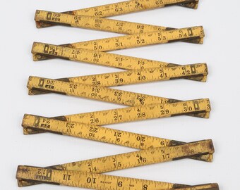 1930's-40's Evans 6' Extension Rule Brass Hinges and Extendable Brass Insets, Excellent VTG Cond., Some Wear No Breaks, Still Usable.