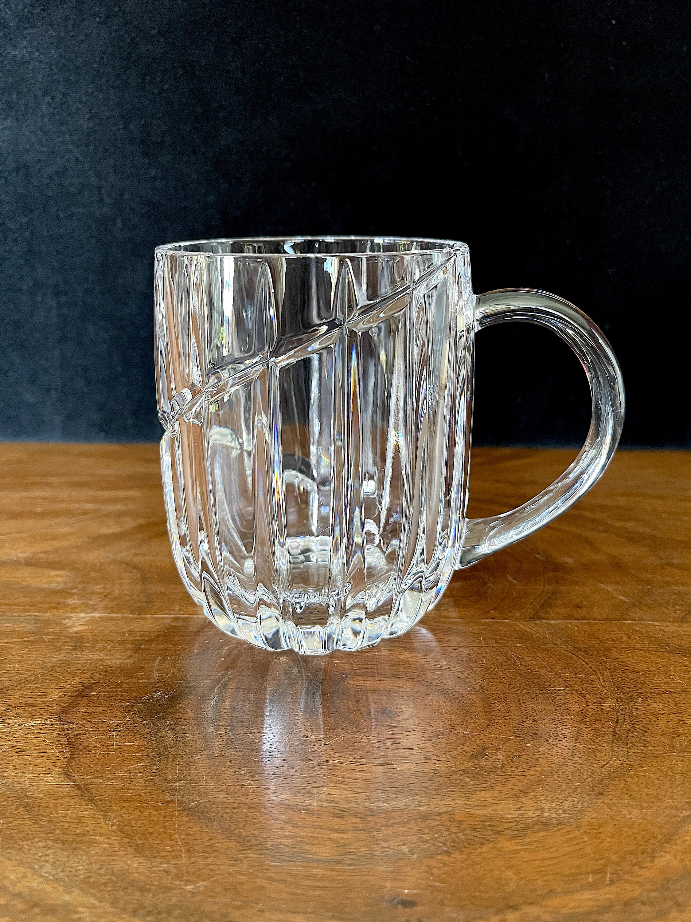 Mikasa Crystal Mugs, frosted glass Roses, 4 Crystal Mugs, Rose Pearls  pattern crystal, gift for her, Valentines gift, Mikasa coffee mugs