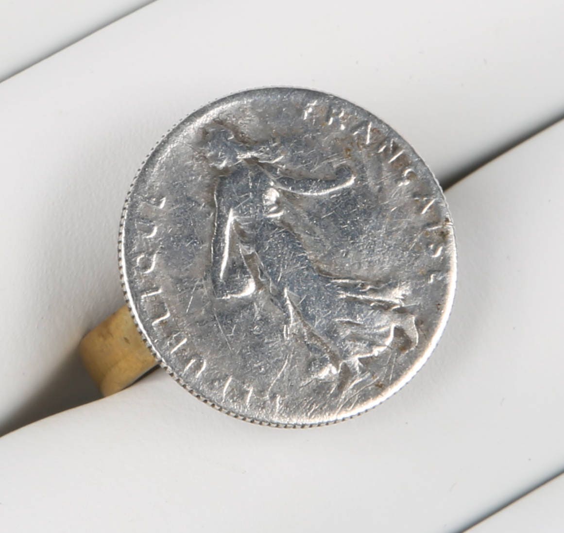 Antique 1904 Silver Coin Ring France 50 Cent Piece Size Etsy