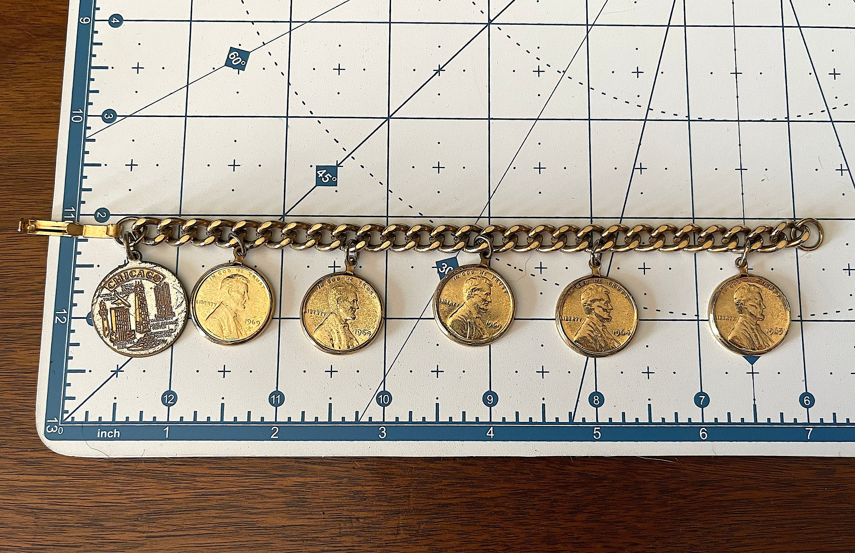 ブレスレット PATOU Antique Coins Bracelet - PATOU - l - Gold Solid 24K Yellow Gold Vintage Coin Link Bracelet - Etsy