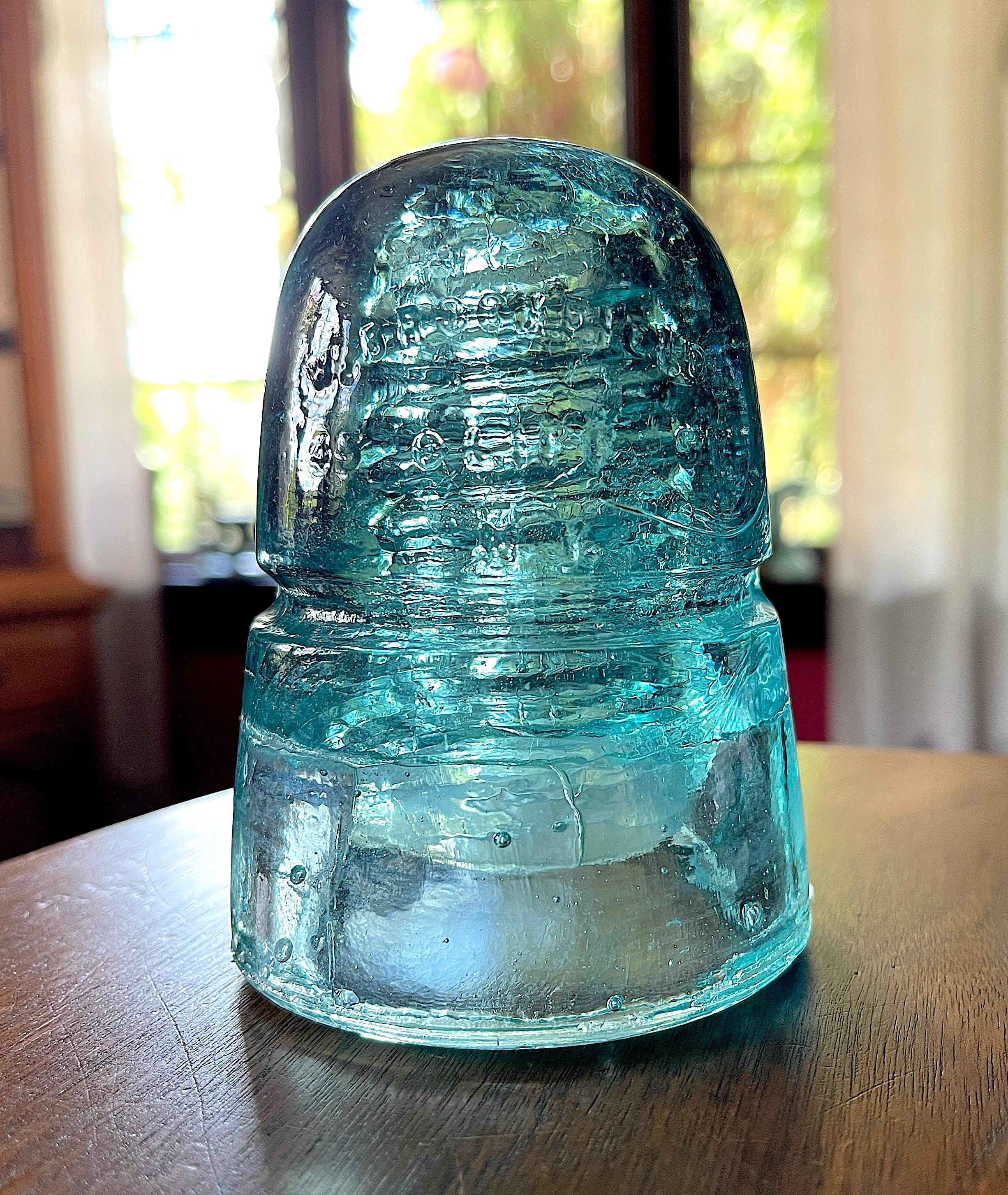 Old Canada Iced Teal deals Glass Insulator Beehive Style