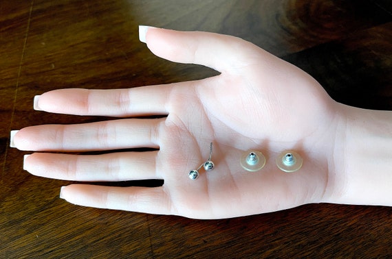 1995 AVON Sterling Silver Basic Ball Stud Earring… - image 8