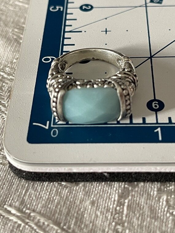 VTG Sterling Silver Chunky Rectangular Raised Orn… - image 8