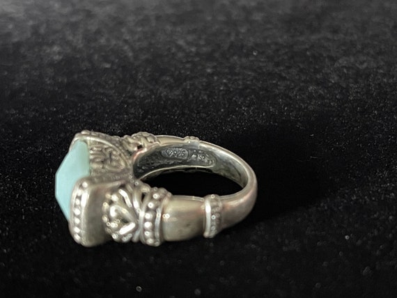 VTG Sterling Silver Chunky Rectangular Raised Orn… - image 3