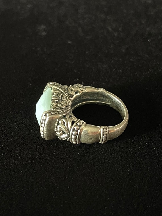 VTG Sterling Silver Chunky Rectangular Raised Orn… - image 7