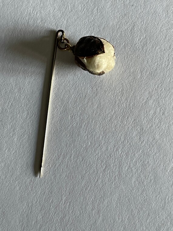 1950's-60's Cotton Seed Stick Pin, Novelty Natura… - image 2