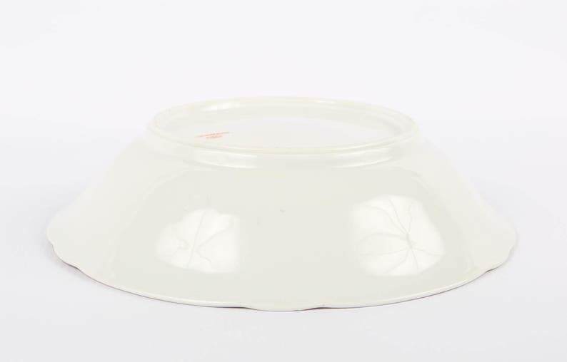 German Roses Bowl Made in Germany Embossed Pink Edge Porcelain Bowl with Pink Peach Green Roses Excellent VTG Cond. 8 Diameter X 1-78 H