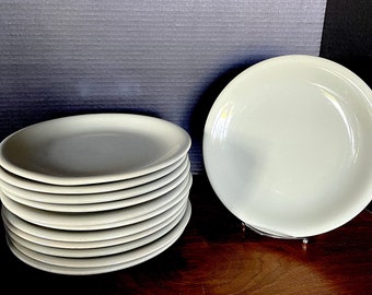 1948- Sterling China Co. Russel Wright Suede Gray Dinner Plates (12 Sold Singly), Gray/Green MCM Heavy Restaurant Ware, Excellent VTG Cond