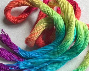 hand Dyed Embroidery Thread Perle Cotton Size 5 Your Choice of Length HDT Banana Split