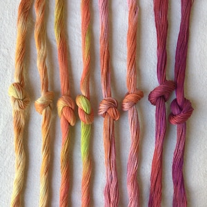 Grösse 8 Colors of Autumn, handgefärbter Baumwollfaden zum sichtbaren Flicken, Handquilten, Handquilten, Basteln.