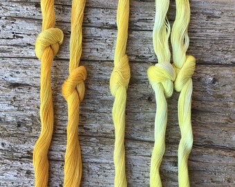 Size 12, Variegated Yellow, perle cotton, hand dyed thread for embroidery, handstitching, visible mending, hand quilting, appliqué.