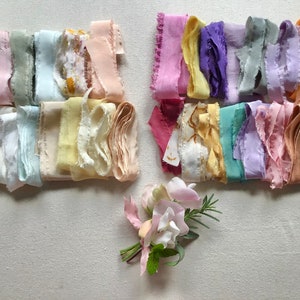 A box of silk ribbons perfect for crafters, florists, dollmakers, weavers, silk embroidery, jewellery making, bracelets and buttonholes image 7