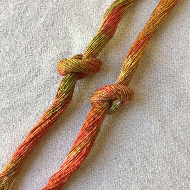 Size 5 Autumn Blends Hand Dyed Perle Cotton for hand stitching, knotting, bracelets, needlepoint, macrame, hand quilting, visible mending Autumn leaves