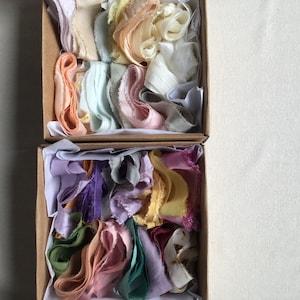 A box of silk ribbons perfect for crafters, florists, dollmakers, weavers, silk embroidery, jewellery making, bracelets and buttonholes image 8