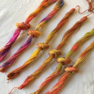 Size 5 Autumn Blends Hand Dyed Perle Cotton for hand stitching, knotting, bracelets, needlepoint, macrame, hand quilting, visible mending image 8