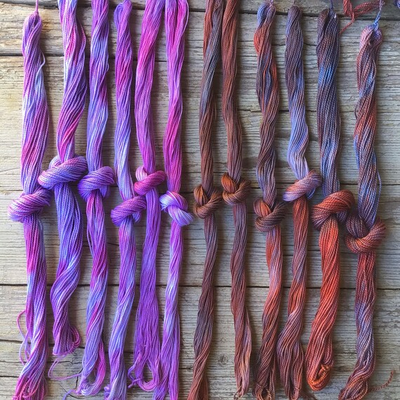 BLENDS Size 5, 8 & 12 Hand Dyed Perle Cotton thread, for embroidery, needlepoint, quilting, friendship bracelets, visible mending.